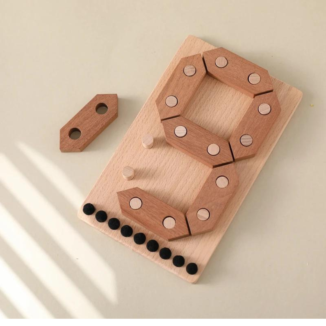 Wooden Montessori Number Puzzle Board Game