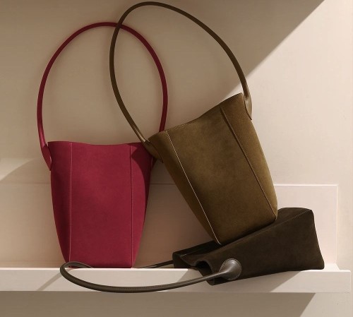 vintage commuting Genuine Leather Frosted handbags mini Small bucket bag for women
