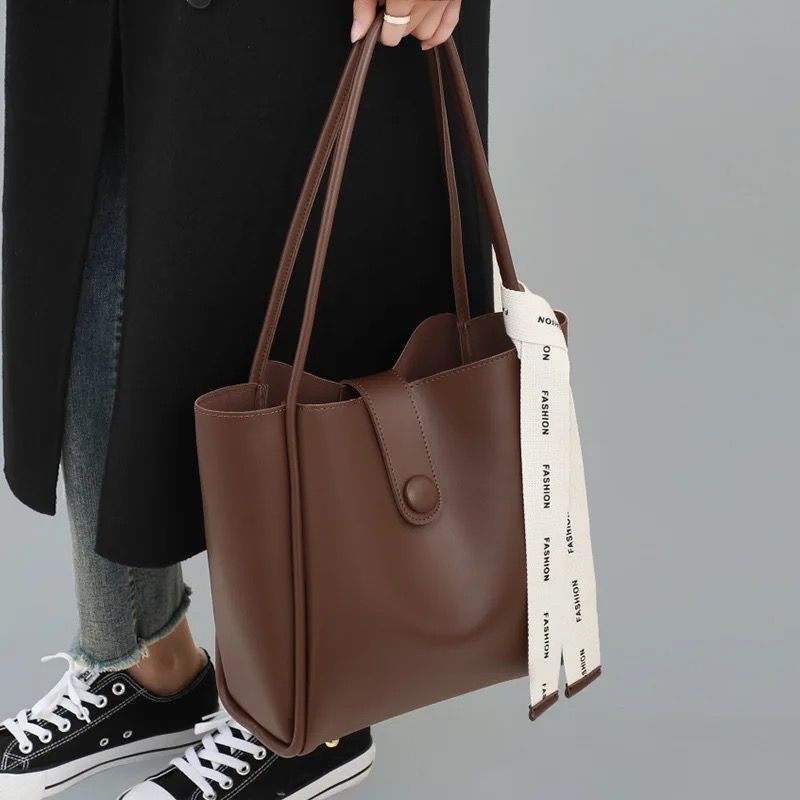 high-end fashion trends vintage Genuine Leather women Shoulder tote bags with big size