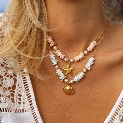 Beach Starfish Shell Necklace