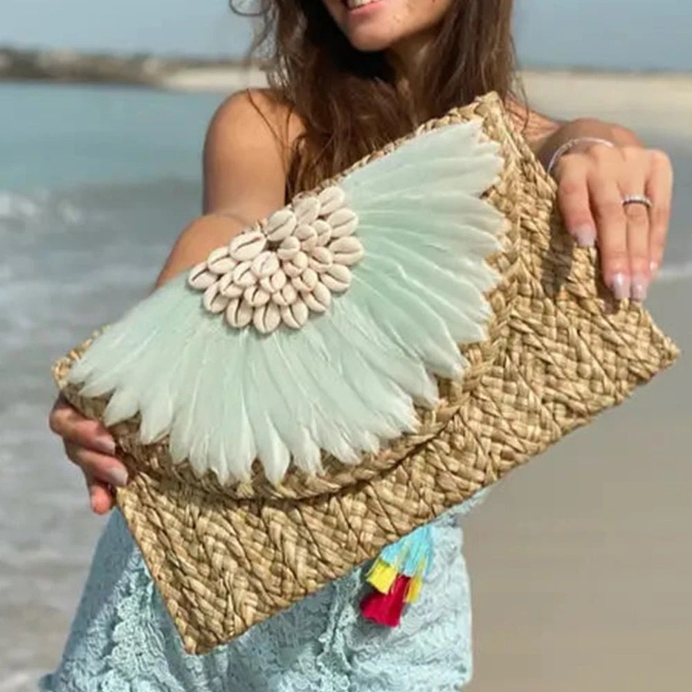 2024 New square vintage straw woven purses