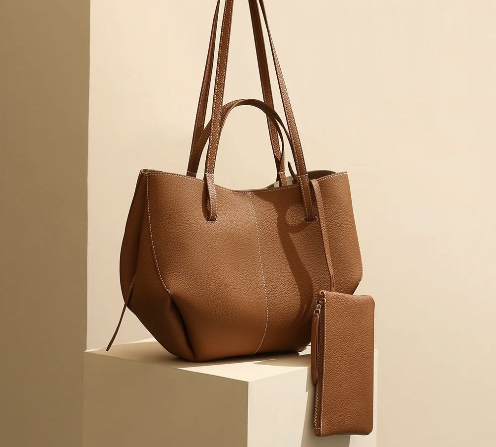 ladies Vintage Fashion Large capacity High-end Genuine leather women Shoulder tote bags