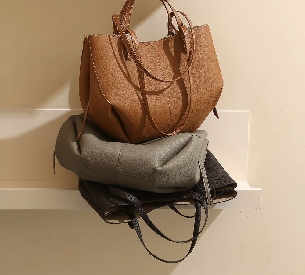 ladies Vintage Fashion Large capacity High-end Genuine leather women Shoulder tote bags