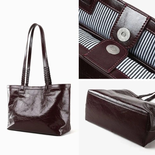 Vintage Fashion Large size High-end Genuine leather women Shoulder tote bags