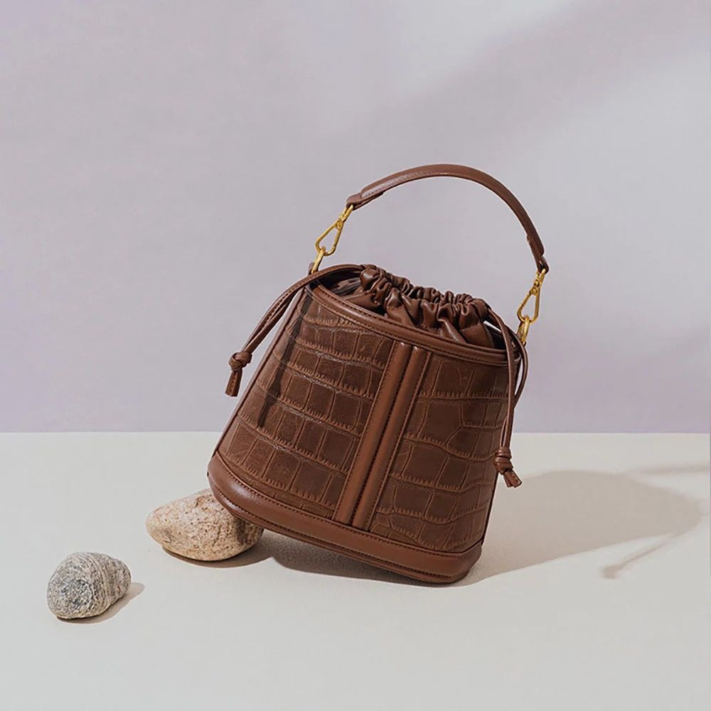 Crocodile Pattern Genuine Leather Women Shoulder Bag Vintage Simple Lady Handbag Crossbody