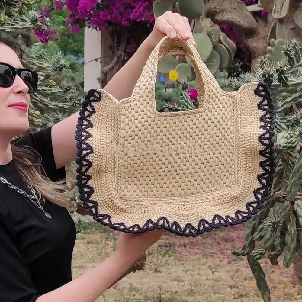 Large Straw Bags For Women Straw Travel Beach Totes Bag Rattan Summer Woven Summer Tote Handmade Shoulder Bag Handbag